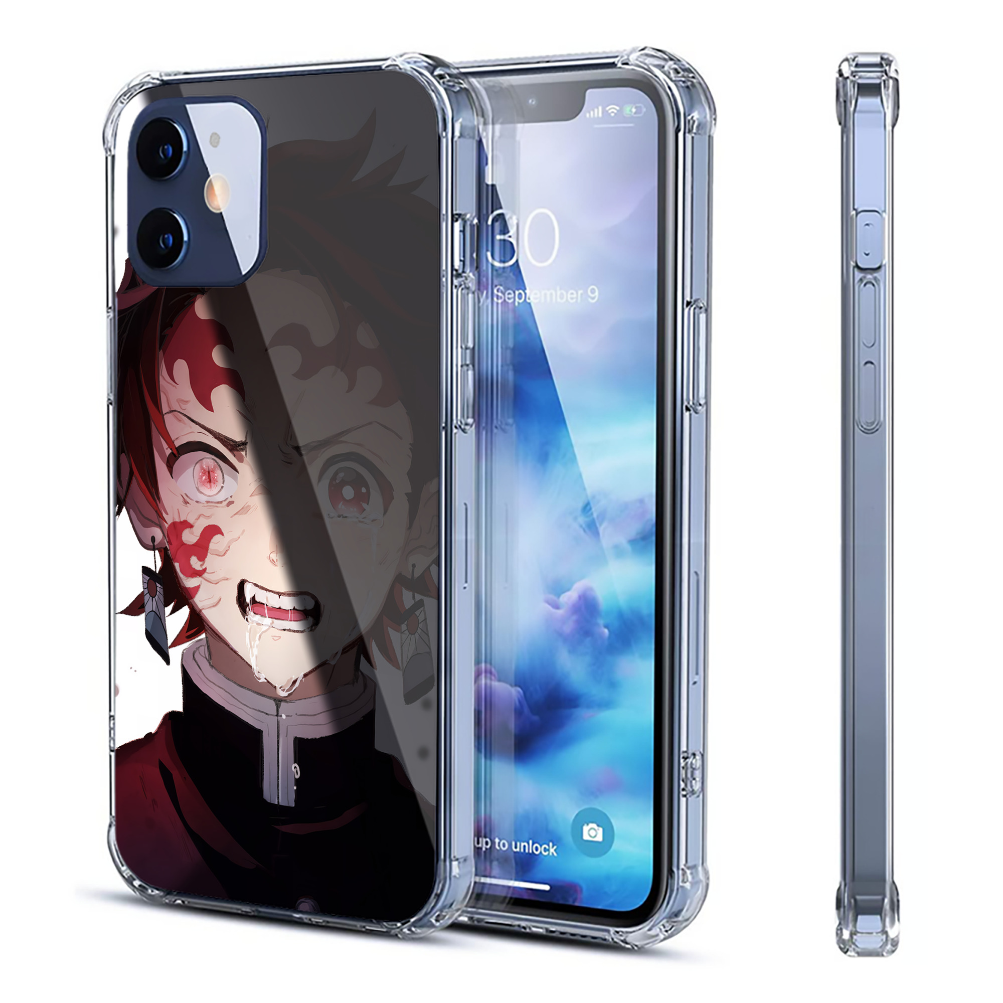 （画像用） 鬼滅の刃（きめつのやいば）竈門 炭治郎／かまど たんじろう Kamado Tanjirou 【iPhone 12シリーズ対応】透明スマホケース（クリアソフトケース）